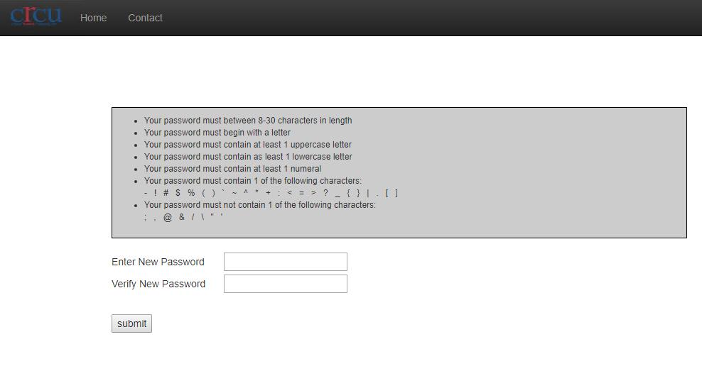Change Reset Page